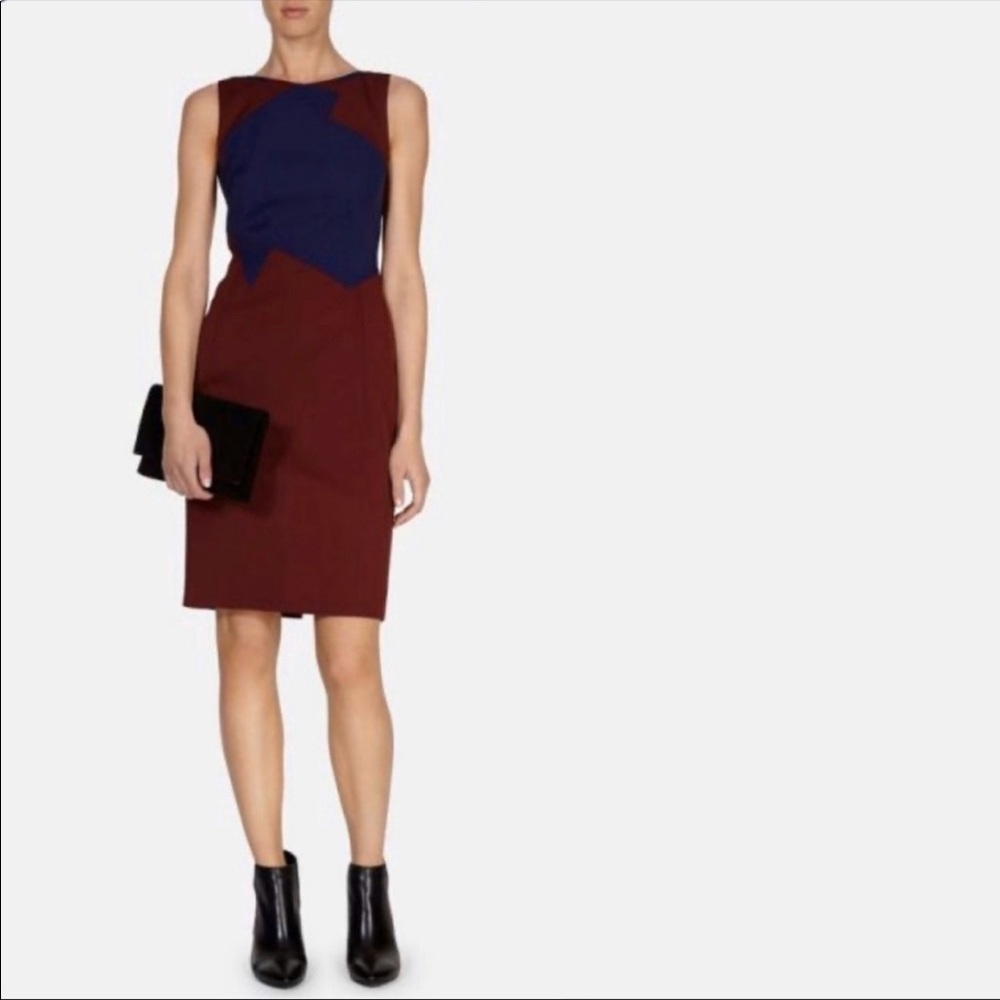 Karen Millen asymmetrical lines sheath dress